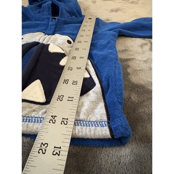 Hanna Andersson Baby Sunsoft Terry Shark Hoodie Size 6-12M Blue Swim Cover up - Picture 9 of 9